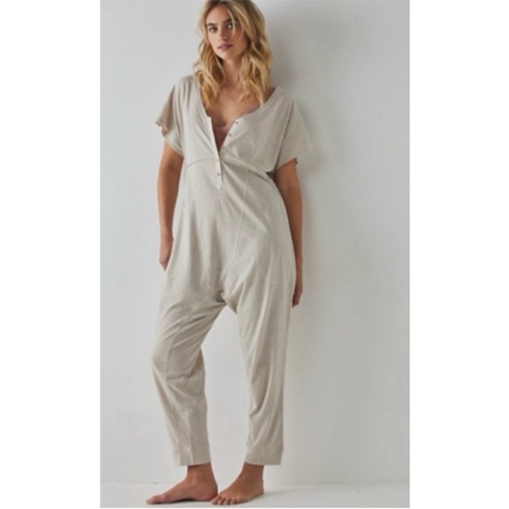 Free People Intimately Pillow Talk Oversized Lounge Jumpsuit Large